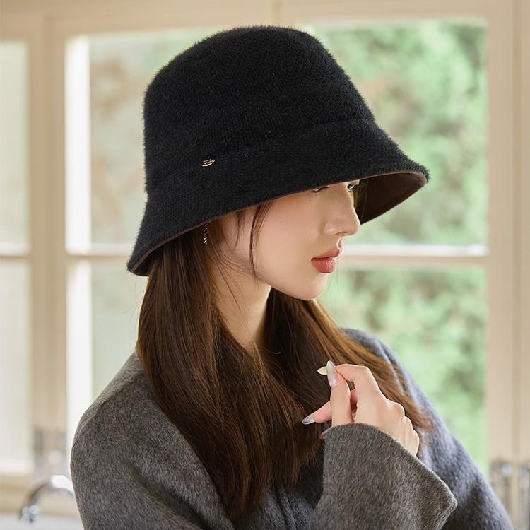 Autumn and Winter Hat Women's Bucket Hat Double-sided Fashion Bucket Hat Temperament Basin Hat