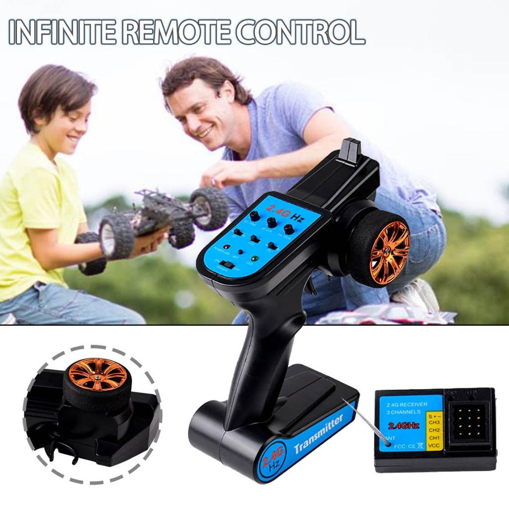 2.4G 3CH RC Controller Radio Transmitter Adjustable W/ Receiver for RC Car