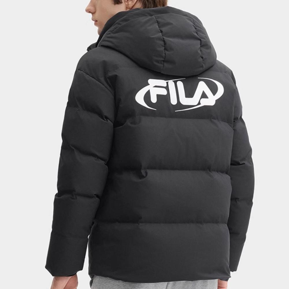Fila Original Fashion Casual Versatile Detachable Hood Warm Down Jacket Men Jacket Black F11U449902FBK