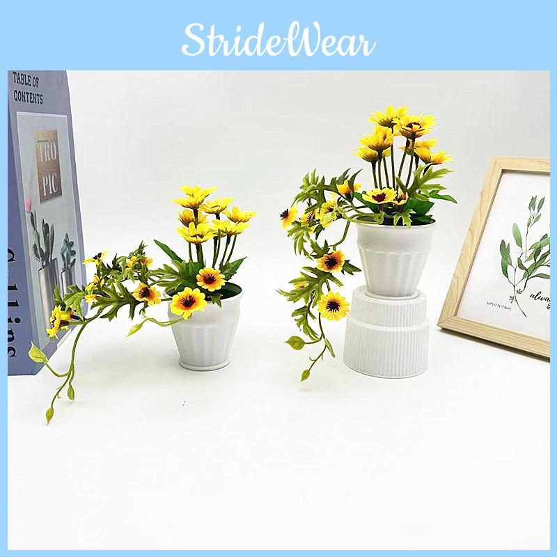 Faux Sunflower Green Plant Round Pot Patio Wedding And Photography Settings Prop