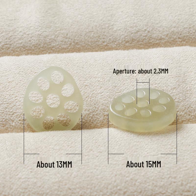 

Natural Qinghai Hetian Jade Lotus Root DIY Crystal Bracelet Accessories