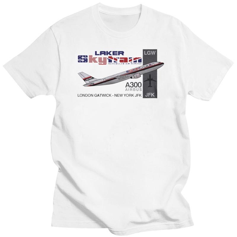 

New Fashion Brand T Shirt Fashion Retro Flight Laker Airbus A300 London New York Design t shirt making Tee shirts 4XL
