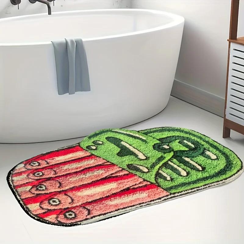 Tappeto per Pavimento con Cibo in Scatola di Pesce Piccolo, Tappetino Morbido e Confortevole per Pavimento del Bagno, Tappetino per Ingresso Interno, Decorazione per la Casa