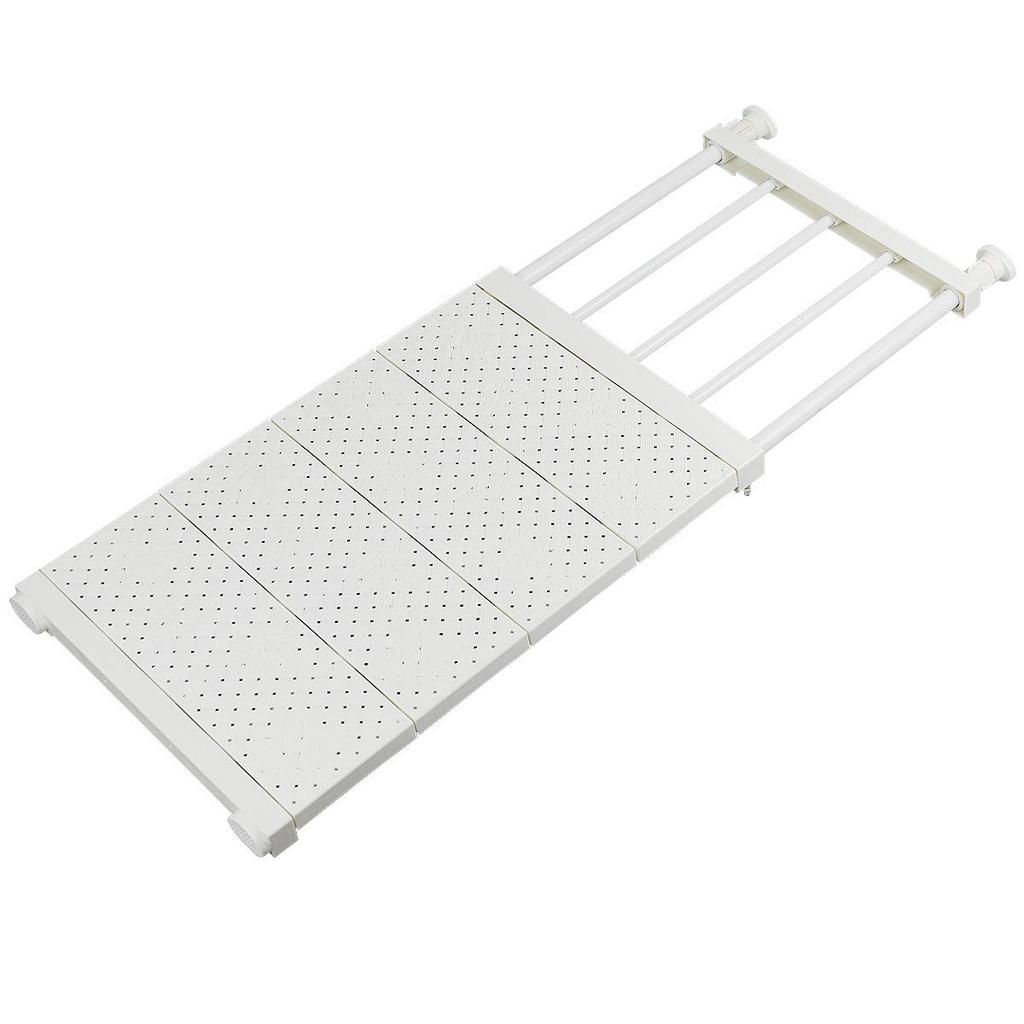 NAKO Tension Shelf, Strong, Non-Slip Tension Rod, Shelf Storage (White, 30cm Depth, 73-130cm Width)