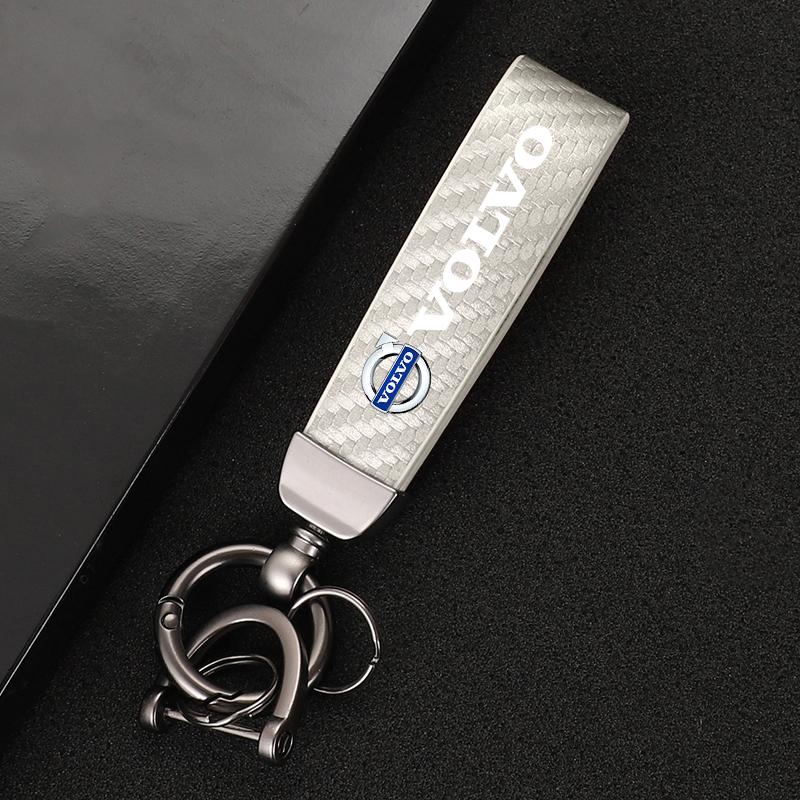 Carbon Fiber Leather Car Keychain Keyring Key Accessories For Volvo Xc60 Xc90 V40 V60 S60 V50 V90 S80 C40 XC40 V70 XC70 C30 C70