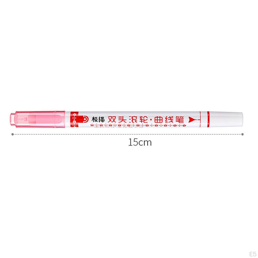 6 Pieces Curve Line Highlighter Pen Different Colors Mild Identification Marker Stationery