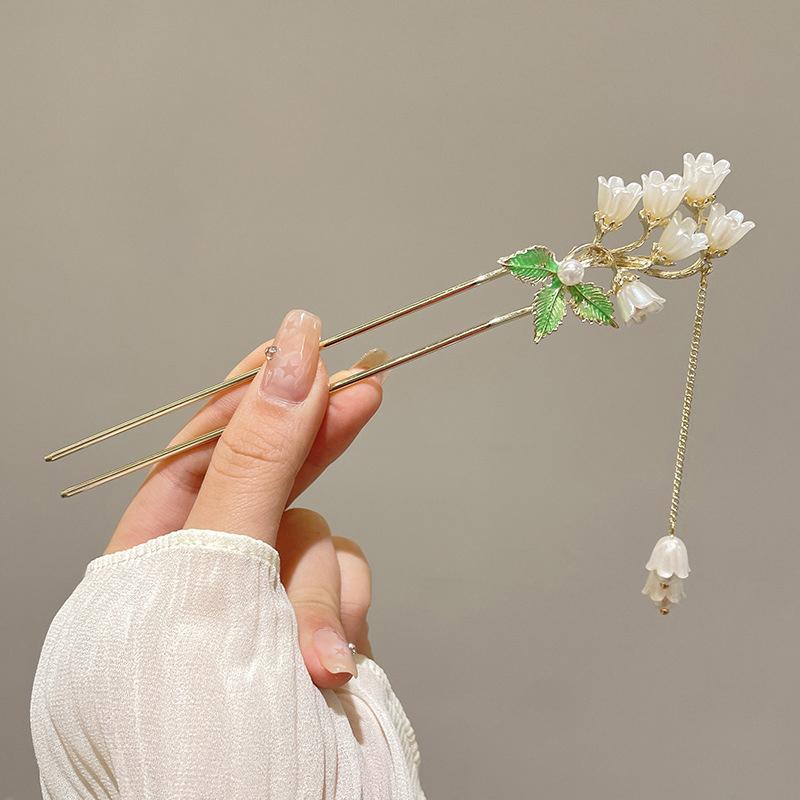 Vintage Chinese Flower Fringe Hair Sticks Fashionable Female Metal Hairpin Hair Stick Hairwear Hair Ornament Jewelry Accessories