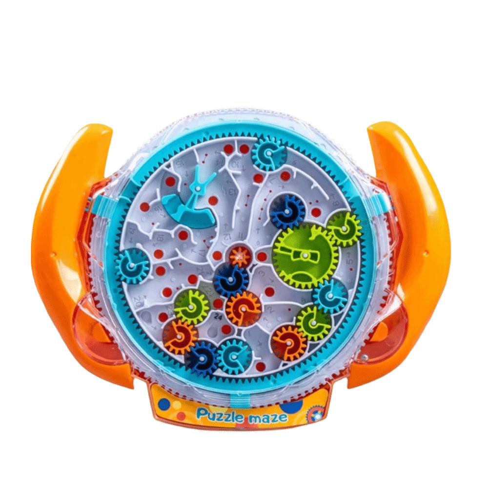 

3D Puzzle Maze Board Rolling Ball Educational Toy Enhance Attention Gear Track Ball Brain Games помаранчевий