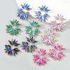 European-American Style Full Diamond Earrings: Exaggerated Rhinestone Flower Alloy Jewelry for Women
