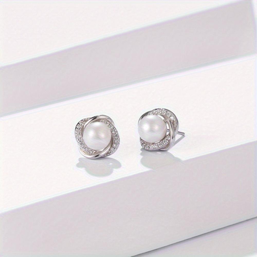 1 Pair of Pearl Earrings Men's Pearl Jewelry Earrings