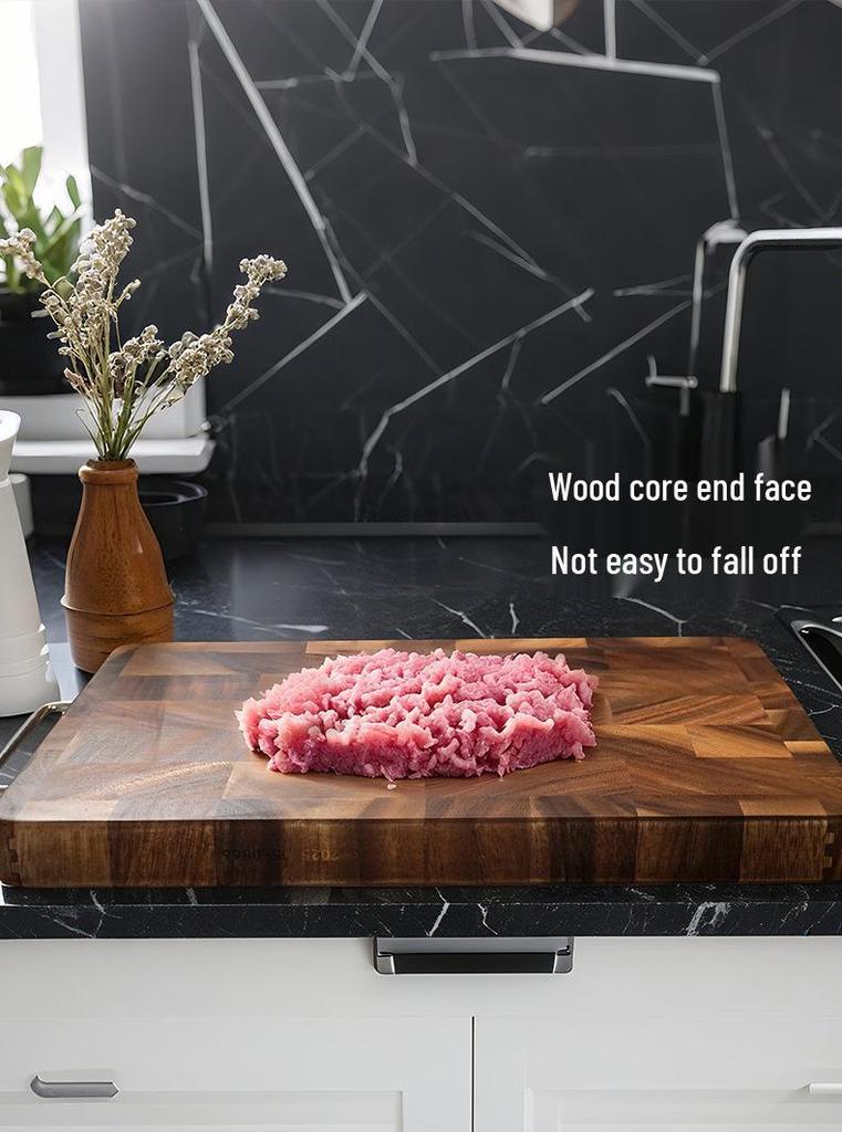 Double-Sided Solid Wood Cutting Board with Tenon and Mortise Design, Perfect for Kitchen Use on Fruits, Vegetables, and Everyday Chopping.