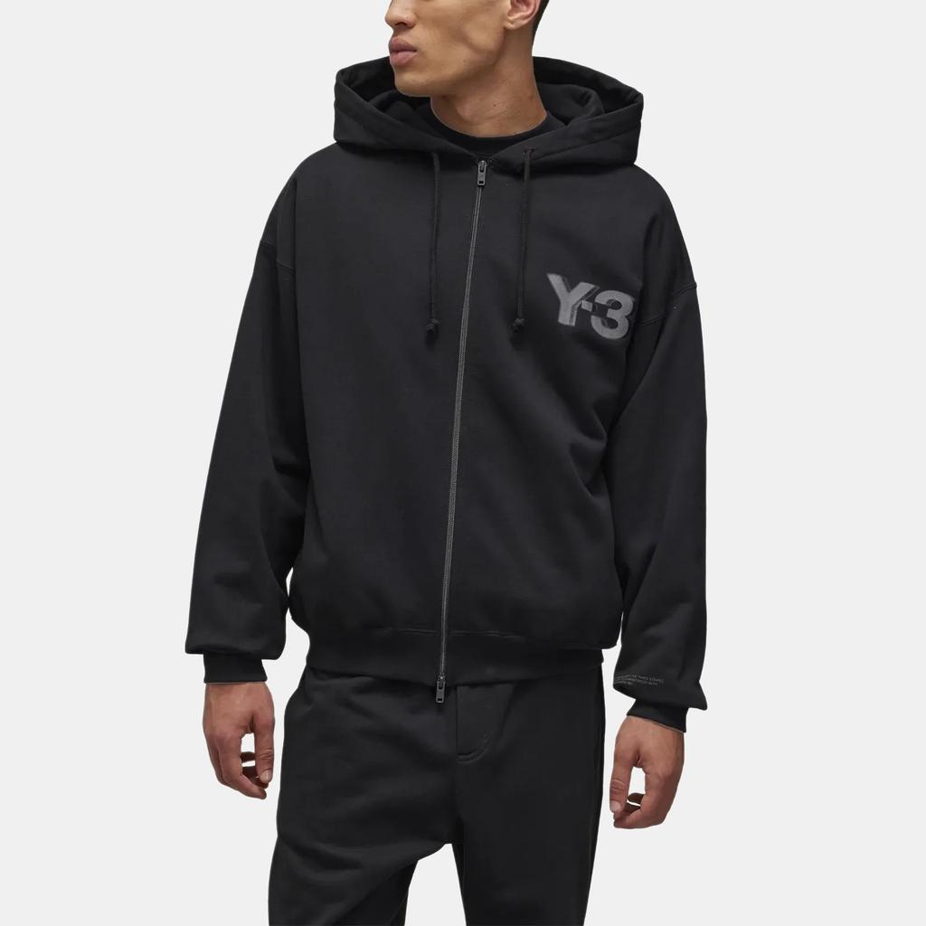 Y-3 logo-print zip-up hoodie Unisex JE9278