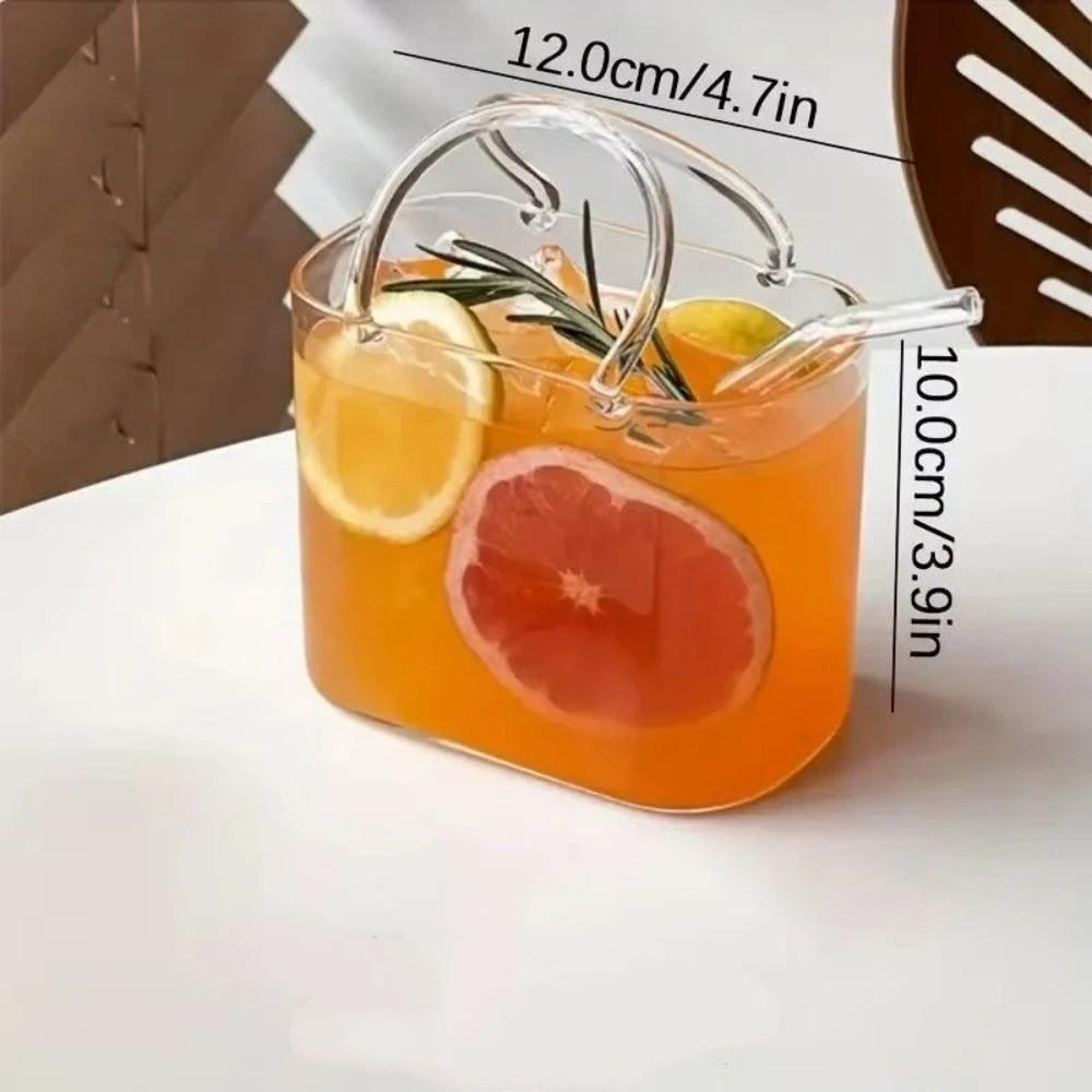 Unique Shape Summer Teacup Transparent Wine Cup Creative Handbag Glass Cup Summer Drink