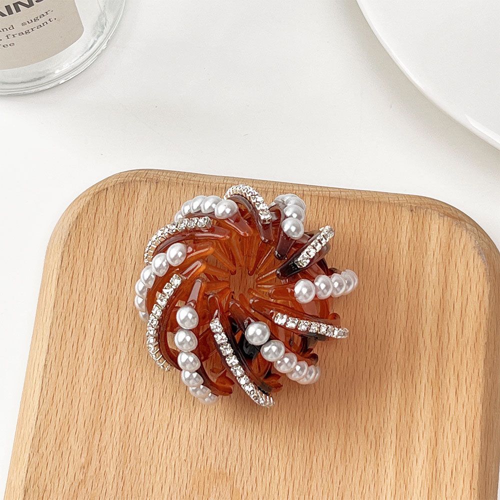 Headdress Hair Fixed Girls Hair Grab Clip Bird Nest Bun Maker Women Ponytail Buckle Pearl Hair Ring Korean Style Hair Claw