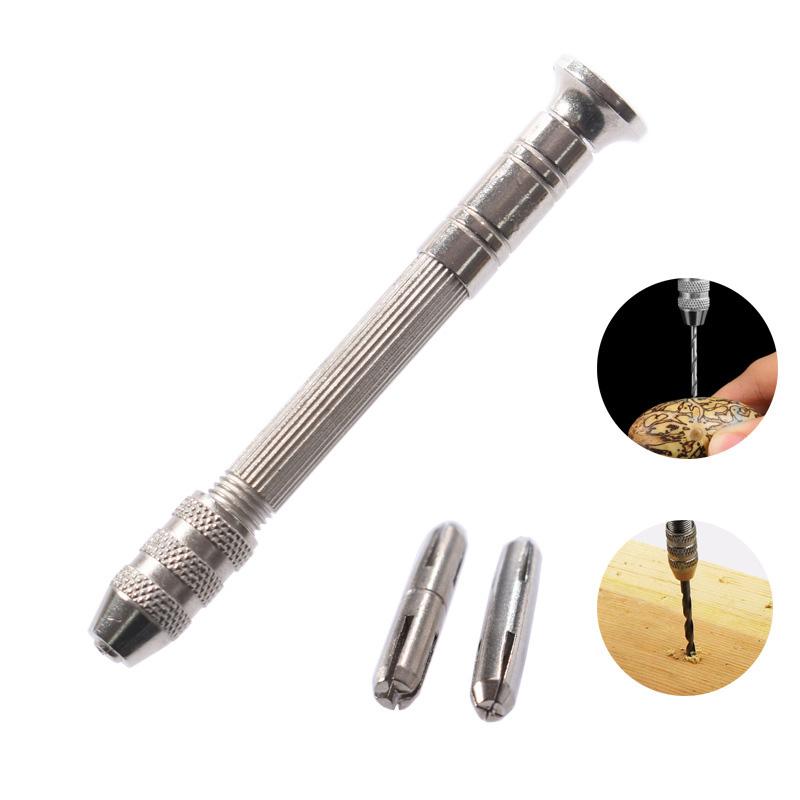 11pcs Drilling Rotary Tool Manual Twist Drill Bit Watchmaker Pin Vice Watch Repair Tools Mini Hand Drill Woodworking Tools