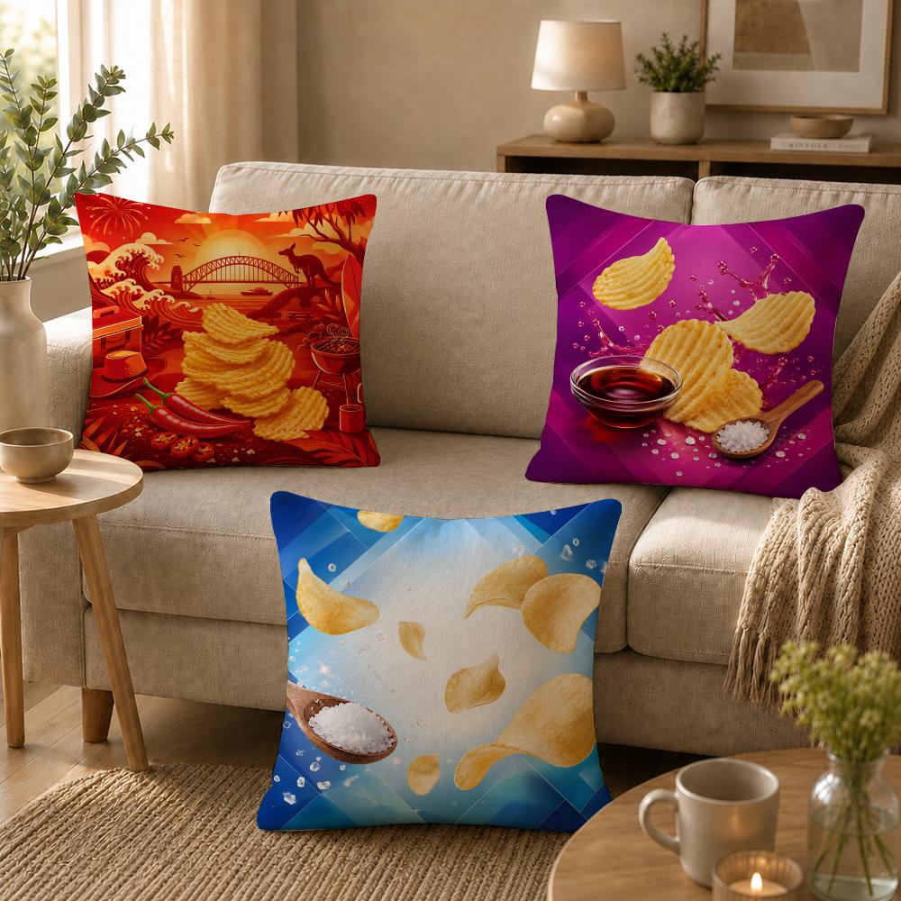 Food SSmiths Cushion Cover Soft Short Plush SkinFriendly Cushion Case for MultiScene Use