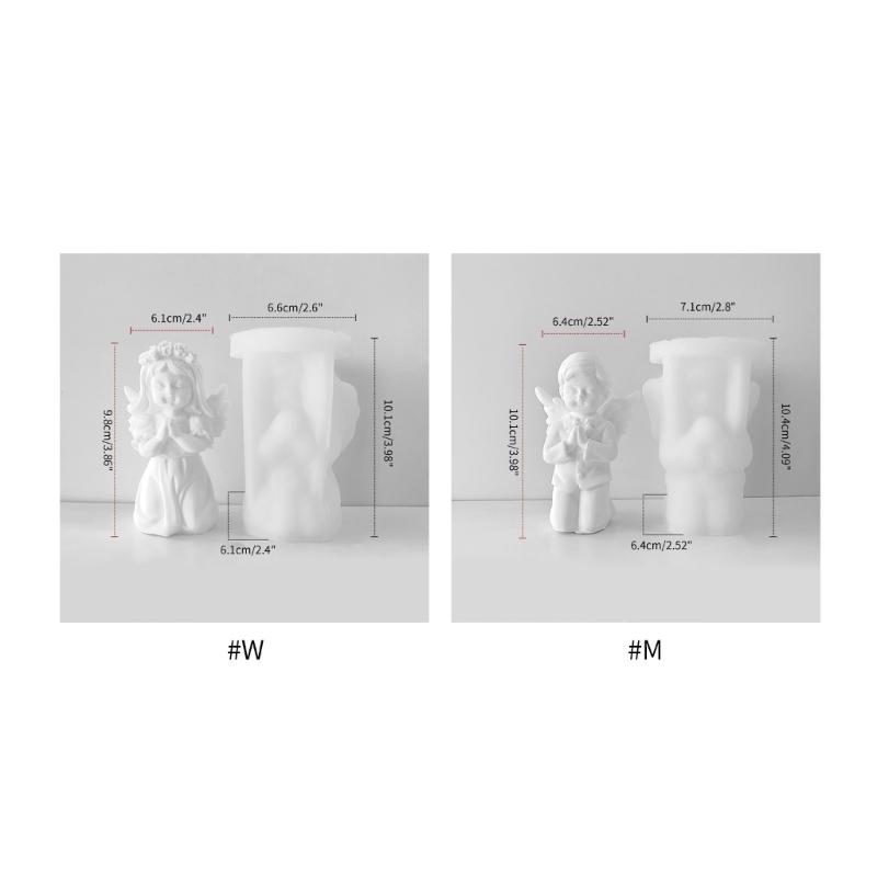 3D Prayer Angel Silicone Mold DIY Epoxy Resin Mold Plaster Cake Chocolate Mould Kitchen Baking Tool Decoration Crafts