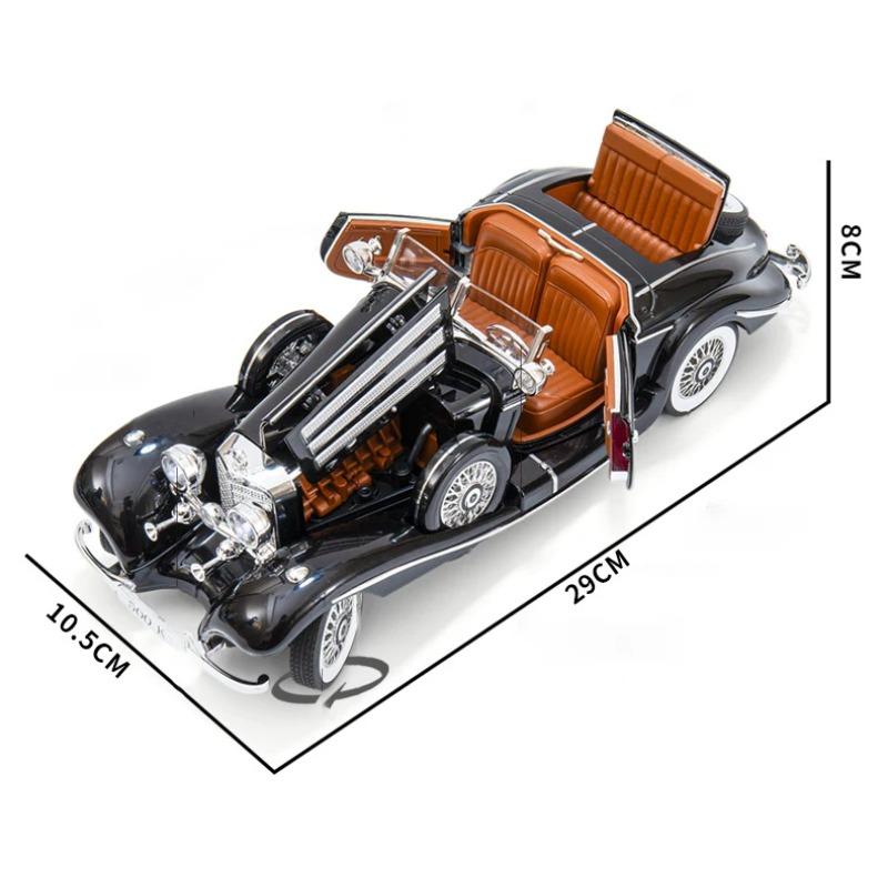 1/18 Mercedes-Benz 500K 1936 Alloy Die Cast Toy Car Model Sound and Light Children's Toy Collectibles Birthday gift