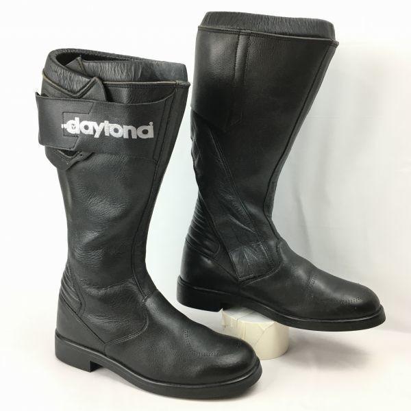 

Frey Daytona German Made Vintage Leather Motorcycle Boots Black Size 38 / 24.0cm Back Zip