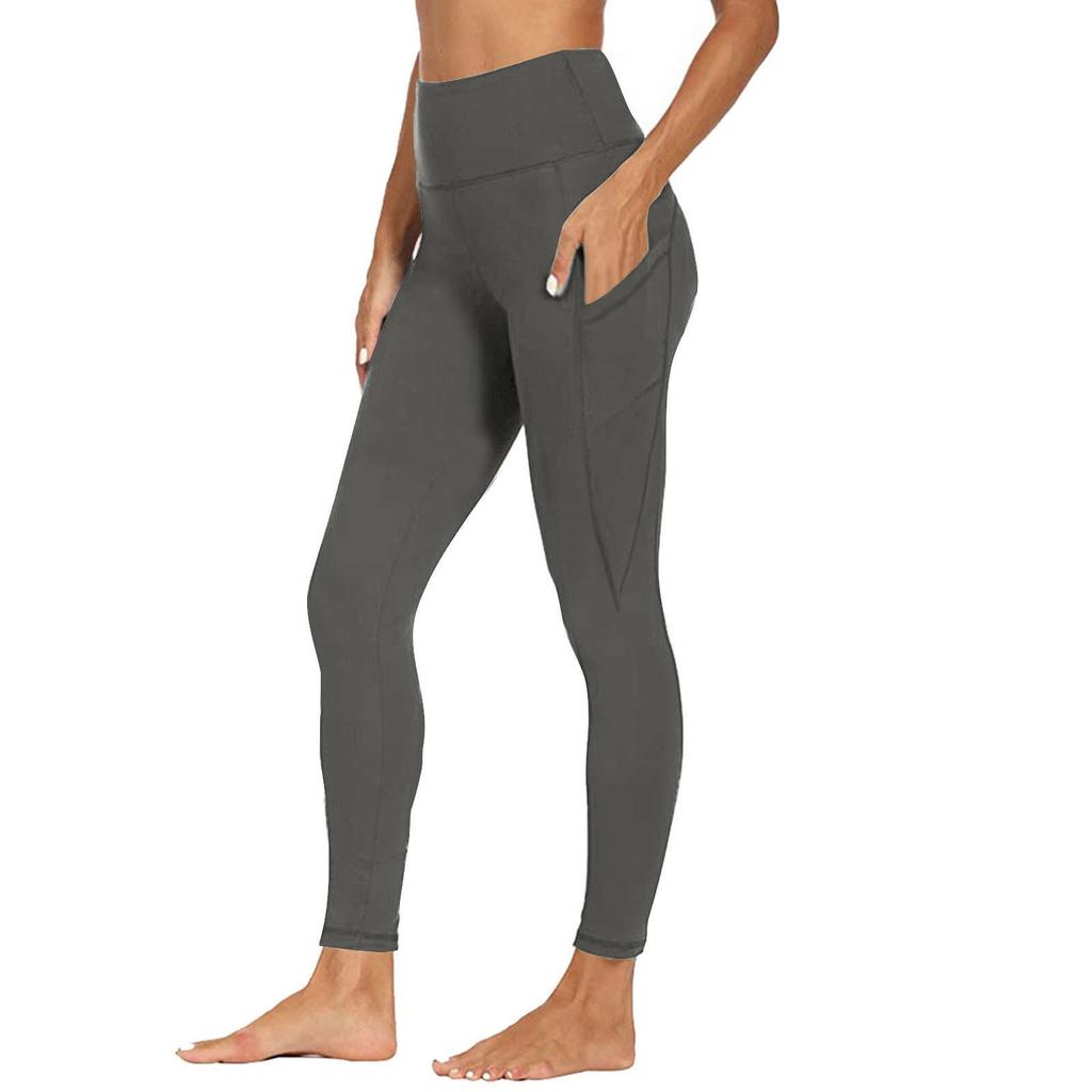Damen Yogahose Mit Taschen Hoher Bund Fitness Leggings Trainingsstrumpfhose