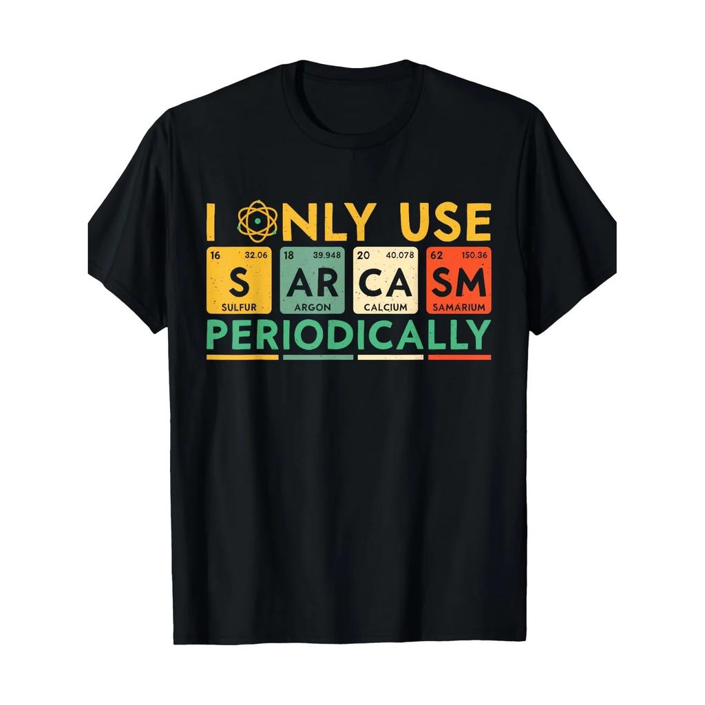 Men's and Women's Satirical Science T-shirt Casual Four Seasons T-shirt _I Only Occasionally Use Satirical_ Printed T-shirt