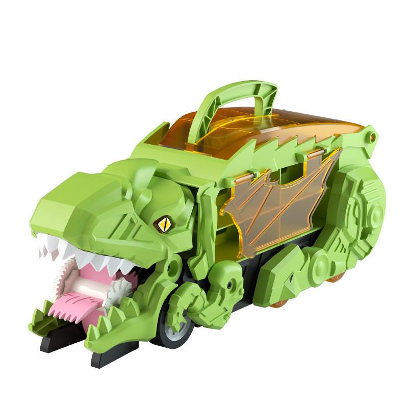 Dinosaur Inertia Car Track Toy With Storage And Deformation For Kids Educational Play
