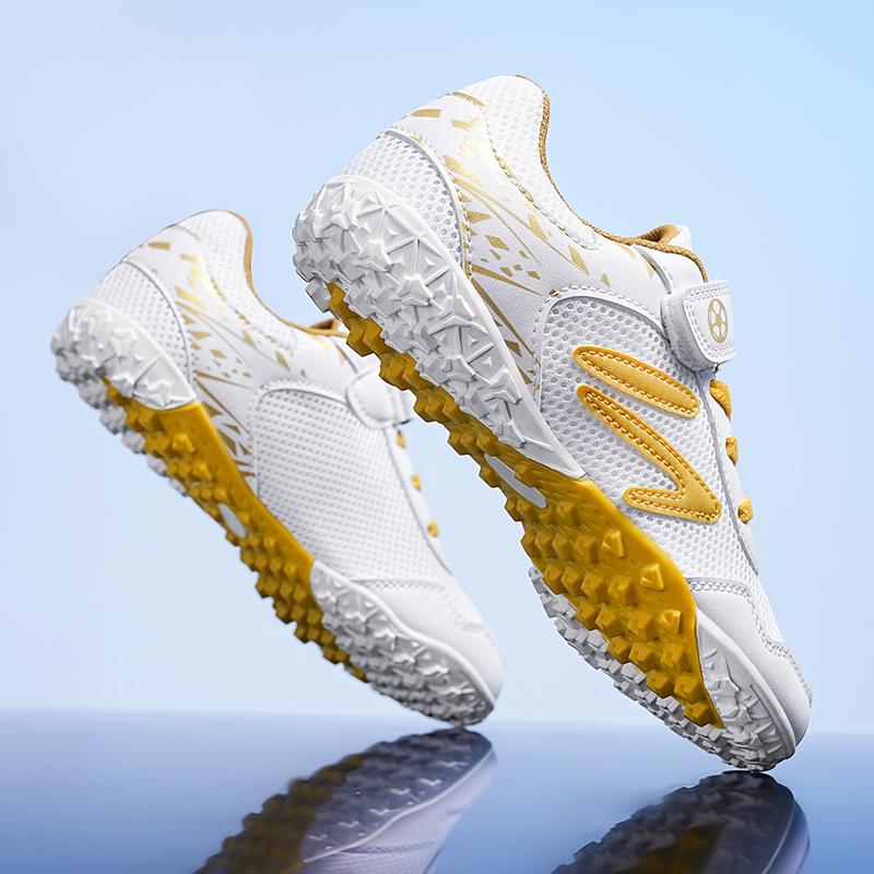 Professional children's football shoes breathable mesh new Velcro primaryschool students men's and women's broken nails football shoes rotating buckle