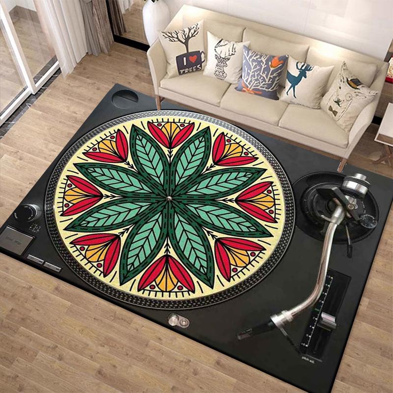1PC Vinyl Disc Player Pattern Rug Carpets for Bedroom Living Room Sofa Music Mat Creative Door Mat Cloakroom Home Decor Gifts