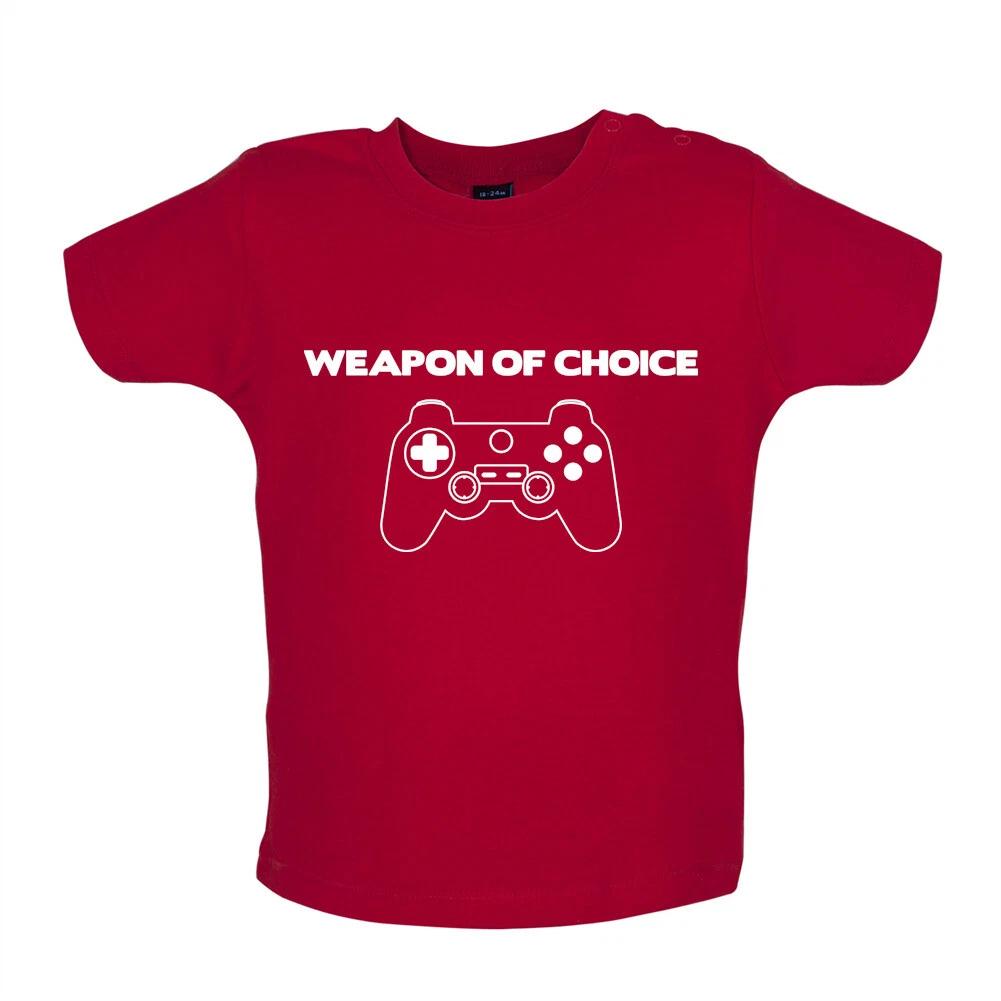Weapon Of Choice Gamer - Baby Kids Boys Girls Unisex T-Shirt / Babygrow - Game Gaming Geek Nerd PC 130