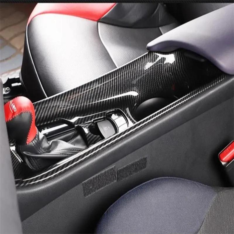 LHD RHD For Toyota C-HR CHR  2016- ABS Carbon Fiber Interior Central Console Gear Shift Panel front water cup holder cover