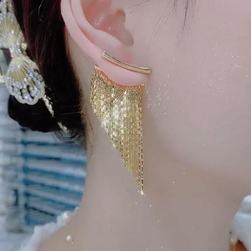 French Style Retro Tassel Earrings with Niche Design, High-end Feel, Light Luxury Temperament, Earrings and Accessories for Women