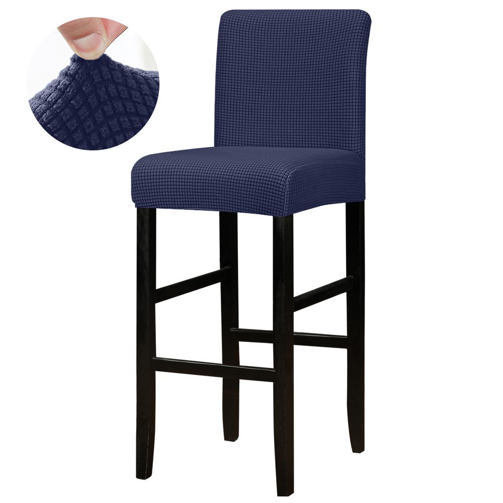 Solid Bar Chair Cover Short Back Bar Stool Slipcover For Hotel Banquet Dining Room Small Size Seat Protector