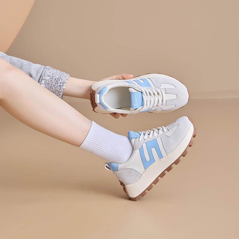 Thick-soled Women's Autumn New Color Matching Sports and Leisure Shoes Women's Versatility Increases