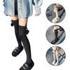 Damen kniehohe Socken Strümpfe Lolitas Schleife Schnürung Wadenstrümpfe Bommel Oberschenkelhohe Strümpfe Süß Niedlich Überknie-Socken