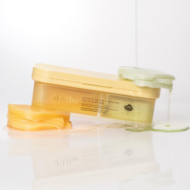 d'Alba Dvojité rychlé lipozomové sérum maska podložka 225ml 100ks