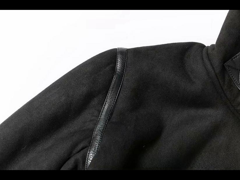 Women's Suede Velvet Lamb Wool Motorcycle Jacket - European & American Style, Warm for Autumn and Winter