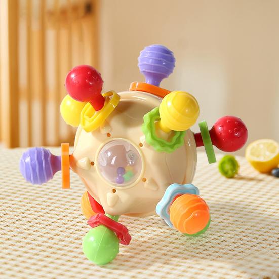 Baby Teething Toy Soft Silicone Rocker Teeth Soother Tooth Ball Shape BPA-Free Infant Chew Toy for Hand-Eye Coordination