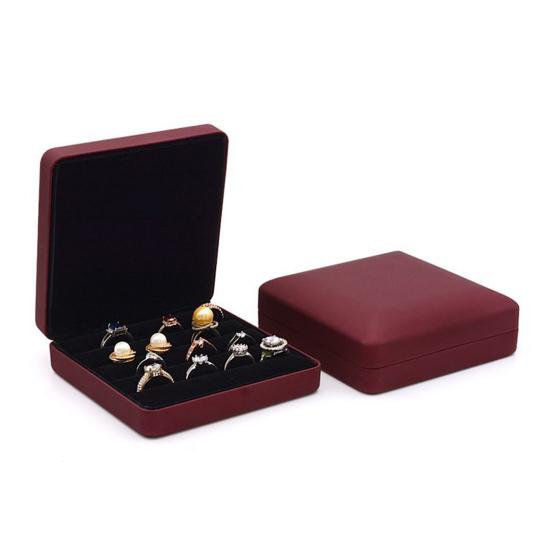 Portable Jewelry Storage Box Luxury Faux Leather Velvet Lining Solid Color Large Capacity Ear Studs Finger Ring Organizer Holder Container Case