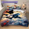 3pcs Jet Fighter Soft and Comfortable Breathability, Bedding Set, Machine Washable, Suitable for All Seasons113