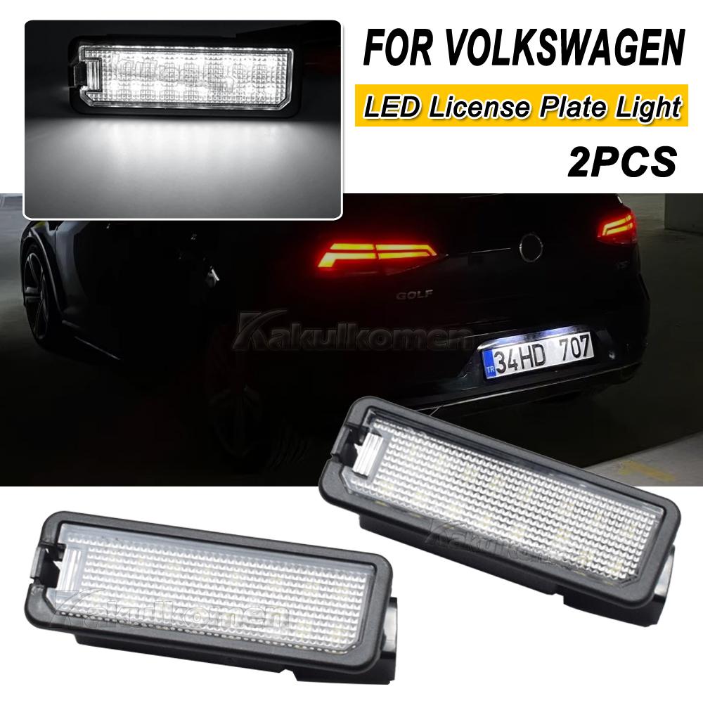 Car LED License Number Plate Light Lamp For VW GOLF 4 5 6 6R Passat B6 Lupo Scirocco Polo 12V Working Lamp Replacement Car Light