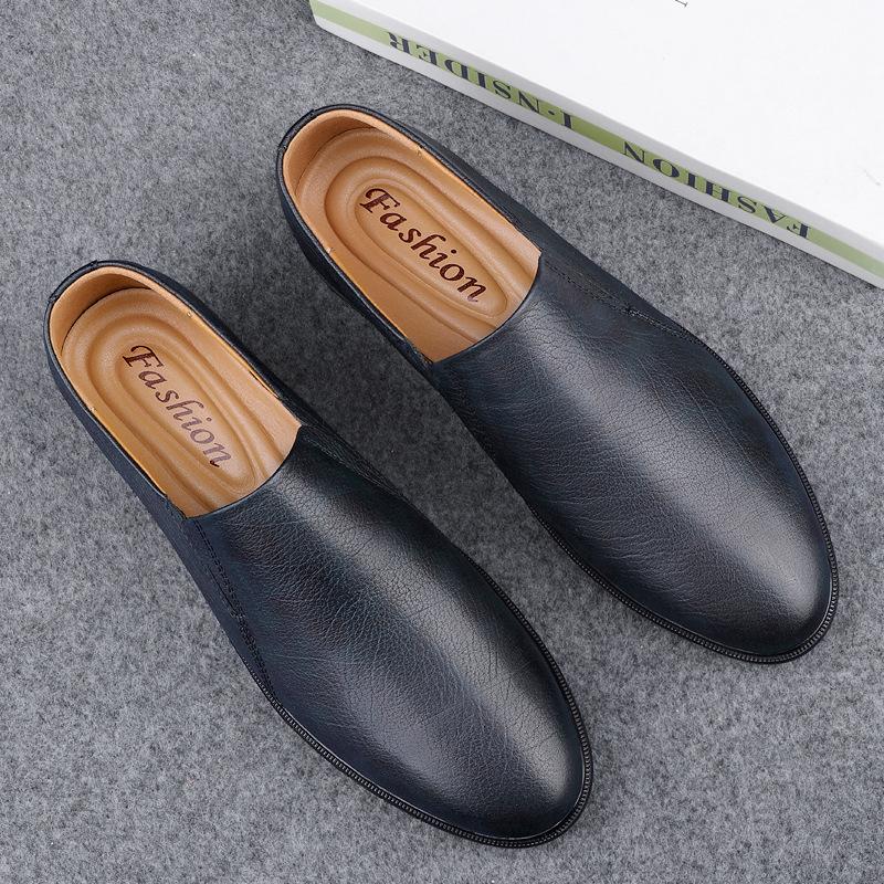 Men's shoes loafer leather shoes outdoor business casual shoes spring low-top foot-fitting leather first-layer cowhide surface single shoes