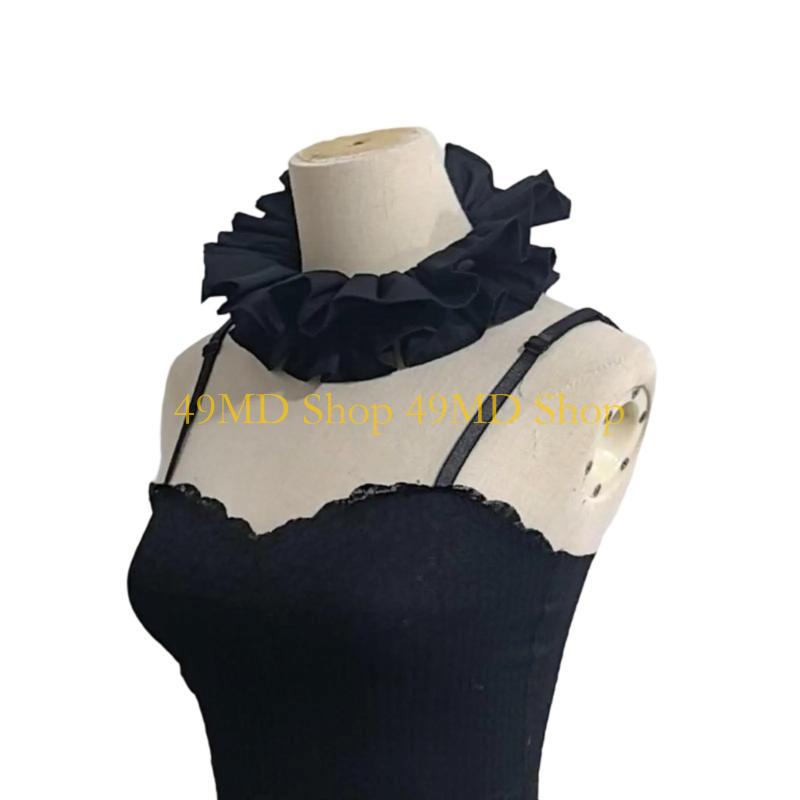 

49MD Removable Ruffle Collar Tied Collar Female Dress Collar for Everyday Use чёрный