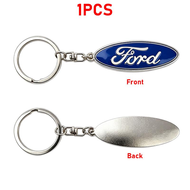 AAAMF1 1Pcs Car Emblem Keychain Metal Key Ring Auto Accessories For Ford Mustang Focus MK7 Mondeo Mk4 Fusion Kuga Transit Escape Badge