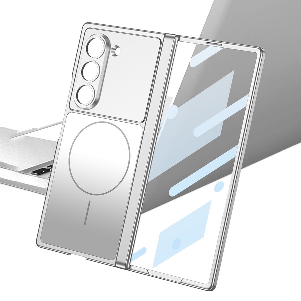 For Magsafe Phone Case for Samsung Galaxy Z Fold 7 6 FoldMatte Hinge with Mirror Film All-inclusive Shockproof Protection Cover