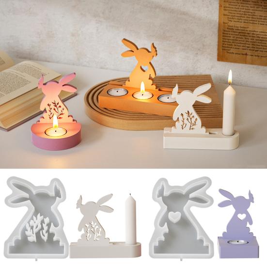 Easter Bunny Silicone Mold Flexible Kissing Butterfly Mold for DIY Resin Crafts Candles Soap Making Reusable Home Decor Cake Decoration