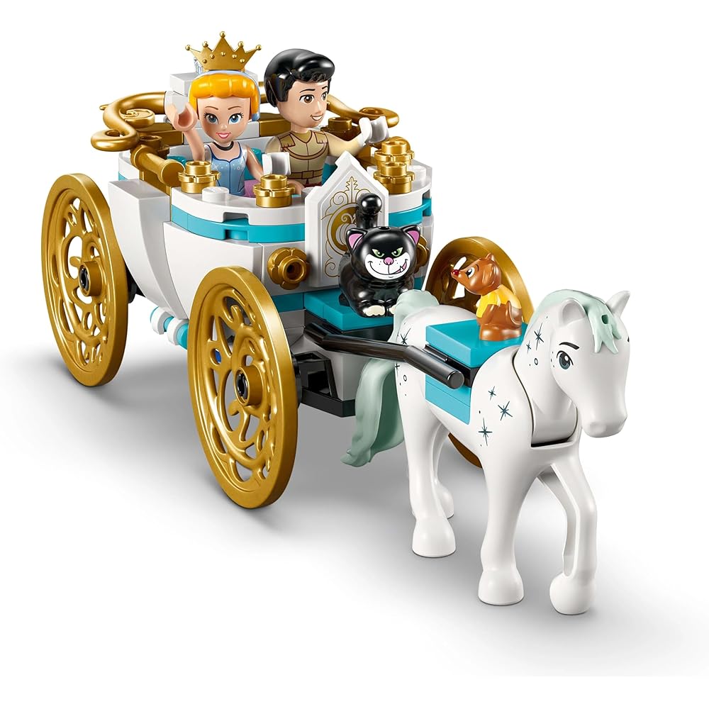 LEGO Disney Princess Cinderella Castle and Carriage Toy Set Building Blocks for Kids Ages 6-9