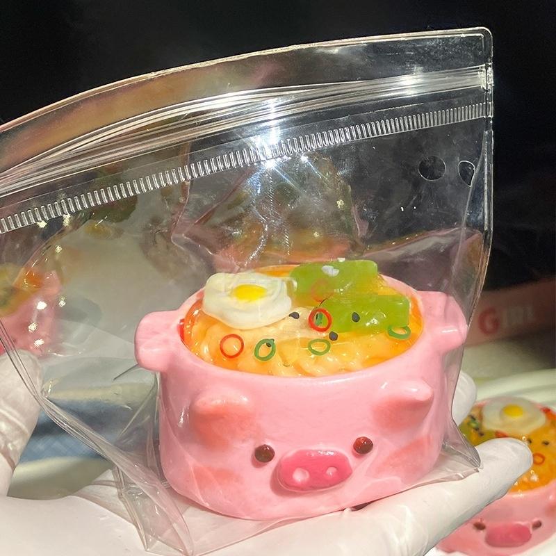 1 Piece Little Pig Instant Noodles Bowl  Soft Adhesive Toy Antistress Taba Happy Game Pinching Toys Tpr Slow Rebound Gift