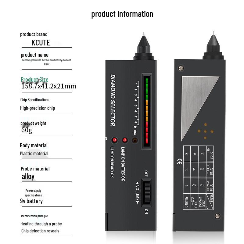 Jade and Gemstone Hardness Tester - Drill Bit Thermal Conductivity Meter for Crystal, Jadeite, Agate, and Diamond Identification