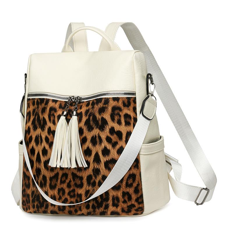 Rucksack Damen neue Mode weiches Leder große Kapazität Reise-Rucksack Doppelzweck Umhängetasche Tide