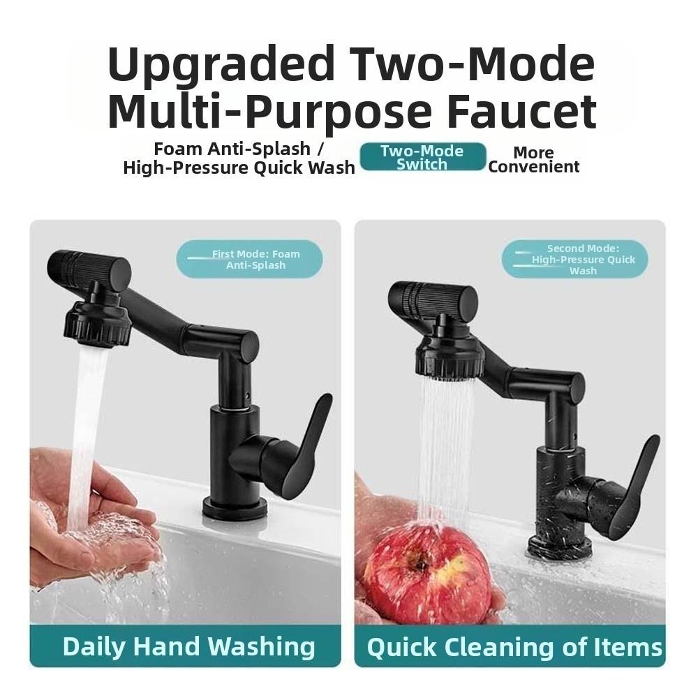 Universal Robotic Arm Faucet Adjustable 360°Rotating Bibcock Modern Dual Mode Faucet Balcony